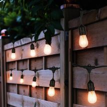 Etc-shop - Guirlande lumineuse extérieur éclairage de fête guirlande lumineuse extérieur décoration jardin guirlande lumineuse ampoules, noir, 15