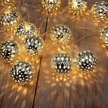 Guirlande lumineuse globe, guirlande lumineuse boule led, 20 led Grandhome à piles, pour intérieur et extérieur, chambre, fête, mariage
