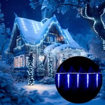 Guirlande lumineuse led avec stalactites Intérieur extérieur Décoration de Noël 80 Stalactites led Bleu