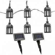 Guirlande lumineuse solaire d'extérieur, lampe solaire led, lampe de jardin, décoration en forme de lanterne, plastique noir, 20x led blanc chaud, l