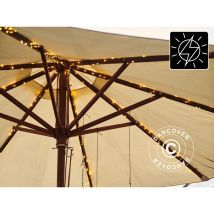Guirlande lumineuse LED solaire pour parasol, Knirke, 8x1,5m,