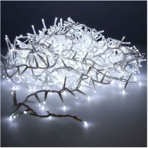 Guirlande led compacte clignotante exterieur blanc froid 750l cable blanc, 21m