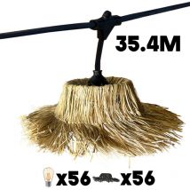 Lumisky - Lot de 8 guirlandes tahiti light connectable Beige Paille 35.4M