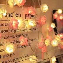 Beijiyi - Guirlande Lumineuse Rose, Guirlande Lumineuse Intérieur/Jardin, Guirlande Lumineuse led, 6M Blanc Chaud 40LED, Décoration Chambre Fille,