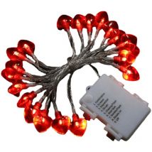 Guirlande lumineuse rouge scintillante à piles pour la Saint-Valentin, un mariage ou un anniversaire