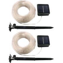 Guirlande lumineuse solaire, 12 m, 100 led, étanche, 8 modes, pour terrasse, piscine, jardin, mariage, clôture, allée, décoration de Noël - violet