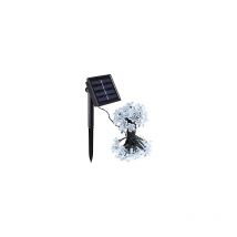 Guirlande lumineuse solaire à fleurs, lampe solaire d'extérieur à fleurs de pêcher