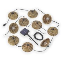 Guirlande Lumineuse Solaire D'Extérieur 10x Ampoules Télécommande Led L 57 Cm