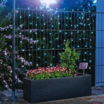 Esotec – Guirlande solaire 100 LEDs blanc froid – Couleur de la lumière : blanc froid, Longueur : 12 m, Nombre de source(s) de lumière : 100 – 