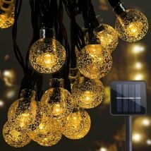 Guirlande Lumineuse Solaire Exterieur,7M/23ft 50LED Guirlande Solaire Extérieure étanche IP65 8 Modes Guirlande Lumineuse Solaire pour
