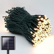 Guirlande Lumineuse Solaire Extérieure, 22M 200 led Guirlande Lumineuse Solaire Extérieure Étanche, 8 Modes Guirlande Lumineuse Solaire Blanc Chaud