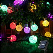 Guirlande Lumineuse Solaire Extérieure, Guirlande Lumineuse Solaire 6.5M 30 led Guirlande Lumineuse 8 Modes Décoration Extérieure Imperméable