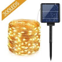 Zolginah Guirlande Lumineuse Solaire Extérieure 30m 300 Leds Avec 8 Modes D'Éclairage, Chaîne De Lumière Solaire Étanche Pour Jardin, Terrasse, Balcon