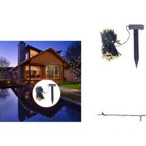Guirlande lumineuse solaire led blanc chaud Décoration de Noël - Guirlande Lumineuse Solaire - Décoration Noel - Éclairage Exterieur - Lumières Led