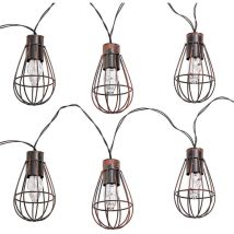 Guirlande lumineuse solaire à led, lampe solaire d'extérieur, décoration de jardin, style rétro, métal rouille, 20x led blanc chaud, l 200 cm