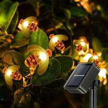 Guirlande Lumineuses Solaire, Abeille Guirlande Lumineuses Extérieur 30led 6.3m Lumières Féériques Imperméable Décor Lumière Fées Guirlande Pour 