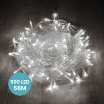 Skylantern - Guirlande Lumineuse 56M Intérieur et Extérieur 500 LEDs Blanc Froids - Guirlande Lumineuse Sapin Cable Transparent avec 8 Modes et