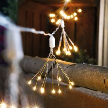 Guirlande solaire 10 feux d'artifice blanc chaud