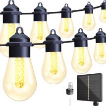 Guirlande solaire 20 ampoules 15m IP44 jardin clôture fête