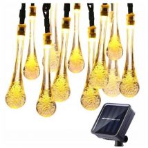 Guirlande solaire 40 led Teardrop pour jardin blanc chaud 785cm