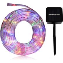 Guirlande solaire 100 led, 12M, P65, étanche, lumières de noël, pour noël, mariage, fête dans le jardin (Bumt)