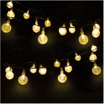 Zqyrlar - Guirlande Lumineuse Solaire Extérieure,Diamètre 2.4 cm 30 led Lumineuse Extérieur 6.5M 8 Modes Etanche Cristal Boules Lumineuse Solaire