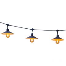 Lumisky - Guirlande solaire vintage 10 ampoules vinty light solar Noir Acier 6M