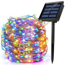Guirlande Solaire,Guirlande solaire à led multifonction multicolore 22 mètres,Guirlande Lumineuse Solaire Extérieure,Lampe solaire