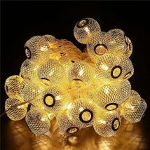 Guirlandes lumineuses à led, guirlandes lumineuses à boules à led blanc chaud ont 8 modes de clignotement et peuvent être commutées automatiquement,