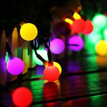 Ymyny - Guirnalda de luces solares para exteriores Crediri, 60 led, 10 m, IP65, resistente al agua, con 8 modos de iluminación, ideal para
