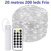 Guirnalda luces usb recargable 20m 200leds frio con mando 1800MA bateria Guirnaldas led - Jandei