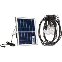 Guirnalda Solar Exterior 20 bombillas E27 20 metros con mando y panel solar 35x23cm separado
