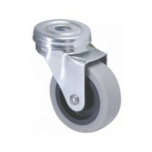 Roulette Drill diamètre 42 mm à oeil en caoutchouc gris d. 8,5 mm, hauteur 64 mm