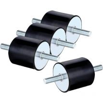 Gummihalterungen M8x23 Anti-Vibrations-Isolator Isolation Stoßdämpfungshalterung mit Gewindebolzen Silent Block Auto-Bootsspulen 30x30,BLAKE