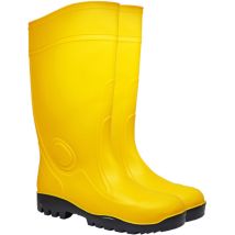Gummistiefel S5 gelb 41 – Hochwertiger Gummi – Rutschfeste Sohle – Wasserfest – Ergonomische Passform – Atmungsaktives Futter