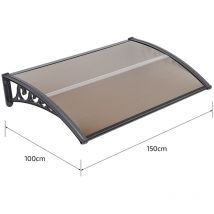 Oobest - Aqrau Auvent de Porte d'entrée Toit 100 x 100 cm, Marquise en Polycarbonate,Protection Extérieure Contre la Pluie et Intempéries