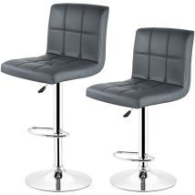 Aqrau Chaises de Bar, Lot de 2, Tabourets de Bar Tabourets Hauts, Rotatif à 360 Dégrées, Réglage en Hauteur avec Dossier, Noir AYH001