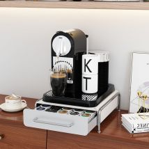 Guoyihua - Hofuton Porte Capsule de Café Tiroir de Rangement en Métal pour 36 Pcs Blanc