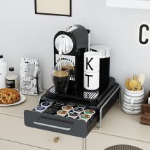 Guoyihua - Hofuton Porte Capsule de Café Tiroir de Rangement en Métal pour 36 Pcs Noir