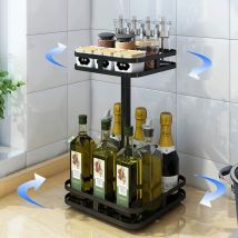 Guoyihua - Porte-épices Rotatif à 360 Presentoir a Epices en Acier Inoxydable Multifonction Rotative pour Rangement pour Armoires de Cuisine et Plans