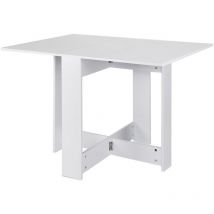 Aqrau Table à Manger Pliante, Table d'appoint avec ailes pliantes, Table de Cuisine Salon, Blanc 103x76x73,4cm