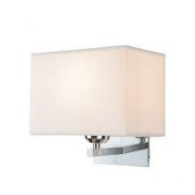 GUrkovo Applique Lampada da parete a 1 luce con paralume in metallo cromato