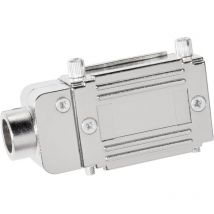 Provertha 77152M 77152M Guscio adattatore SUB-D Numero Poli (num): 15 Plastica metallizzata 90 ° Argento 1 pz.