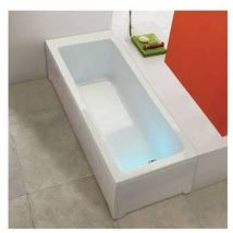 Ba era rectangular Agata con paneles 160 x 70 cm - Capacidad 162 litros - Acrílico y ABS - Color blanco