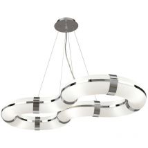 Diyas - Inspired Clearance - Guss Rectangular Pendant GU10 8 Light L1/SGU10 Infinity Shape, Polished Chrome/White Acrylic, cfl Lamps included