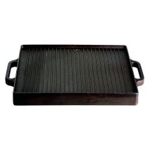 Gusseisenkuss - Grillplatte aus Gusseisen 38x38 cm Gussplatte Plancha geriffelt/glatt