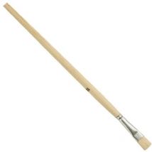 Pinceau de soie Gussow taille 10 largeur 10 mm soies claires de haute qualité tôle blanche manche en bois brut