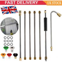 Gutter Cleaning Tool Pressure Washer Extension Wands Roof Cleaner with 5 Nozzles