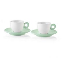 Tazzine caffè con piattino verde malva