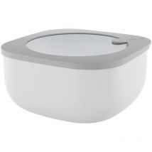 Store&More Kitchen Active Design Contenitori Ermetici Bassi per Frigo/Freezer/ Microonde (l), 19.5 x 19.5 x 9.3 cm, Grigio (Dark Grey) - Guzzini